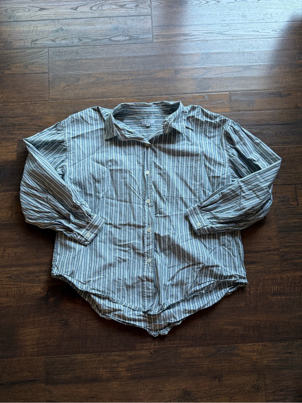 Rails Striped Button-Down Shirt Blue Green Size Medium Women’s